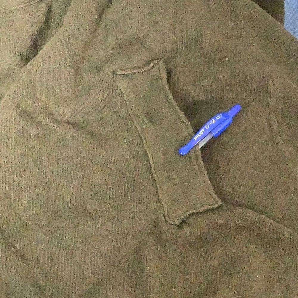 Laurie b. Anthropologie cotton / cashmere blend army green jacket.  Sz M - Picture 8 of 11